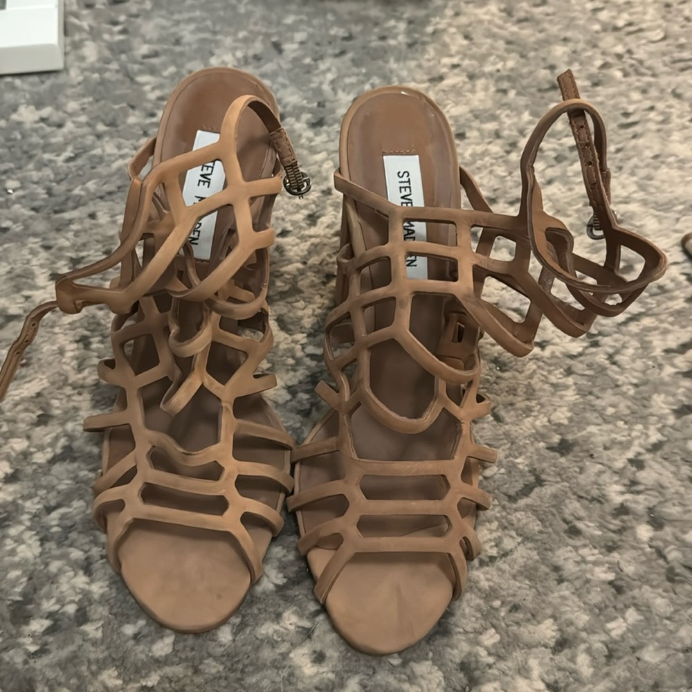Steve Madden cage block heel sandals